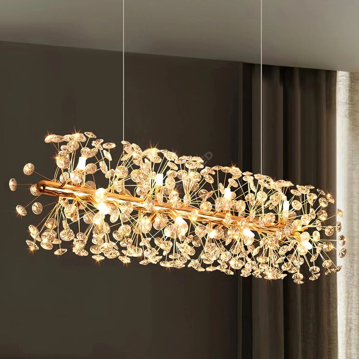 Lustra Suspendata Crystal Dandelion Gold LINIAR 90cm