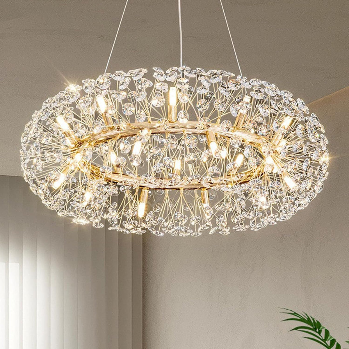 Lustra Suspendata Crystal Dandelion Gold XXL