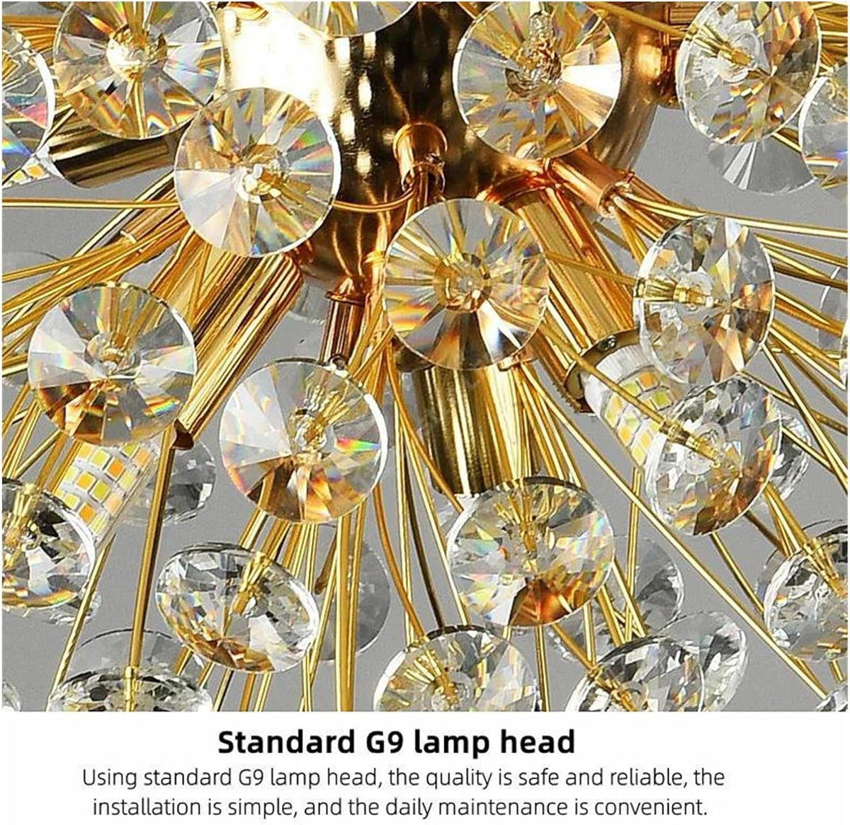 Lustra Suspendata Crystal Dandelion Gold