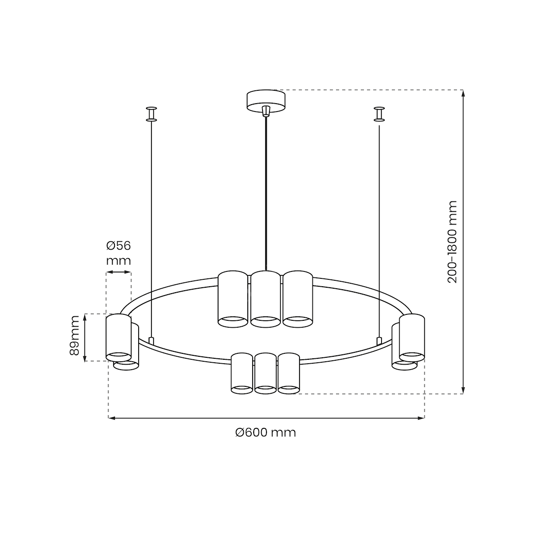 Lustra Suspendata cu 10 Spoturi Genesis Circle White Ø60CM