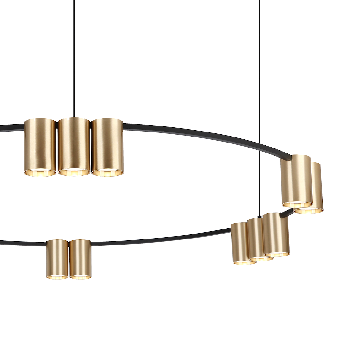 Lustra Suspendata cu 15 Spoturi Genesis Circle Black & Gold Ø100CM