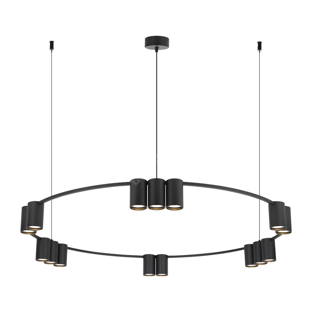 Lustra Suspendata cu 15 Spoturi Genesis Circle Black Ø100CM