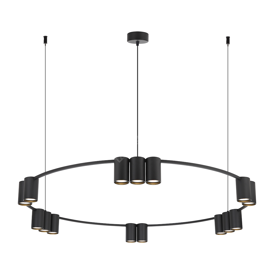 Lustra Suspendata cu 15 Spoturi Genesis Circle Black Ø100CM