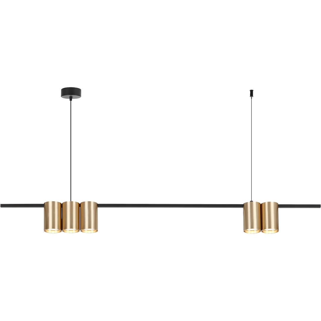 Lustra Suspendata cu 5 Spoturi Genesis Black & Gold 100CM