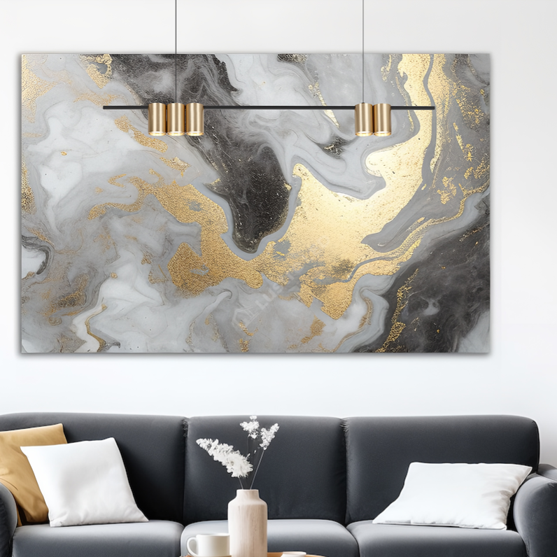 Lustra Suspendata cu 5 Spoturi Genesis Black & Gold 100CM