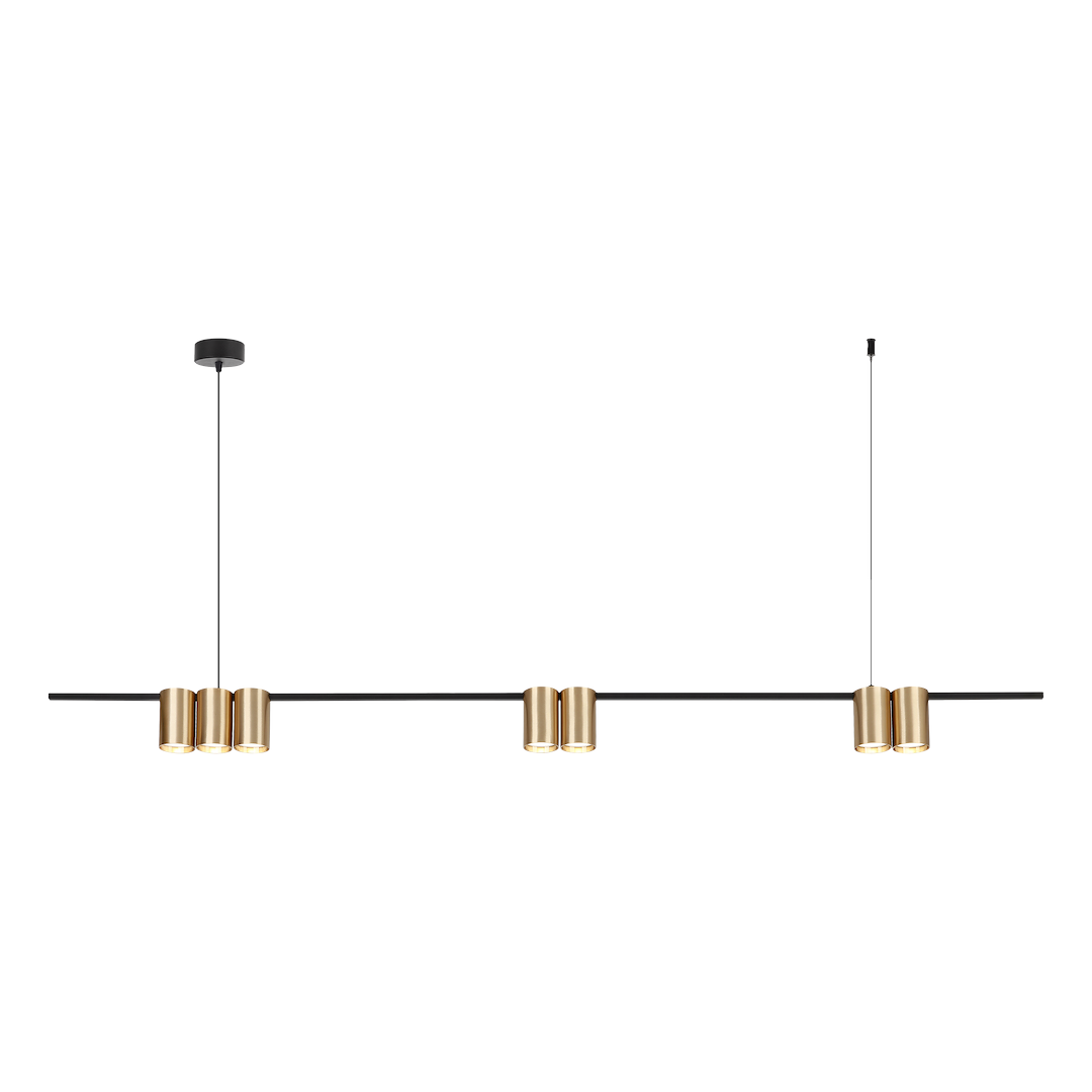 Lustra Suspendata cu 7 Spoturi Genesis Black & Gold 150CM