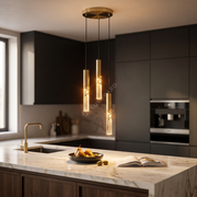 Lustra Suspendata ELANORA Glass Gold Echivalent 200W
