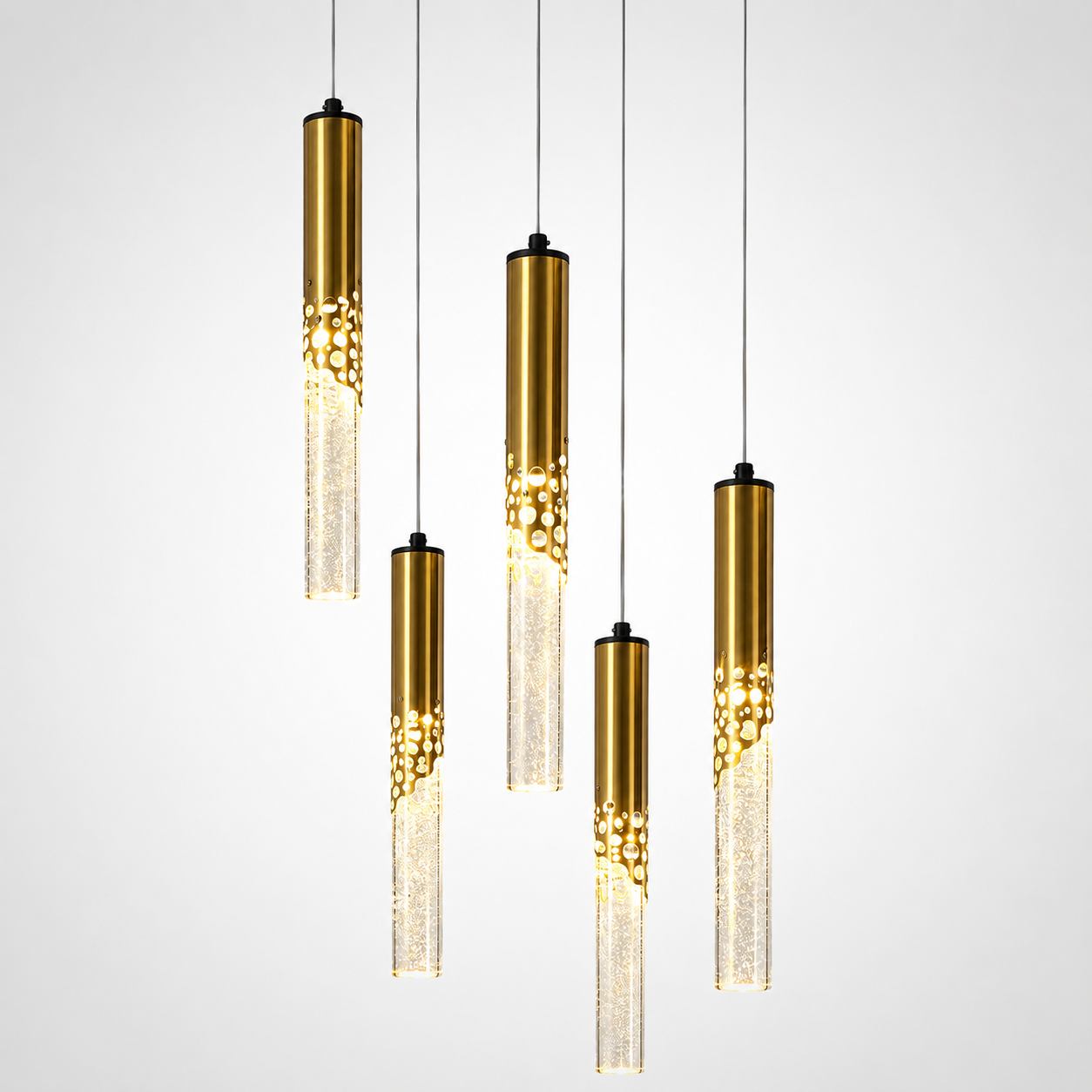 Lustra Suspendata ELANORA NOVA Glass Gold Echivalent 250W