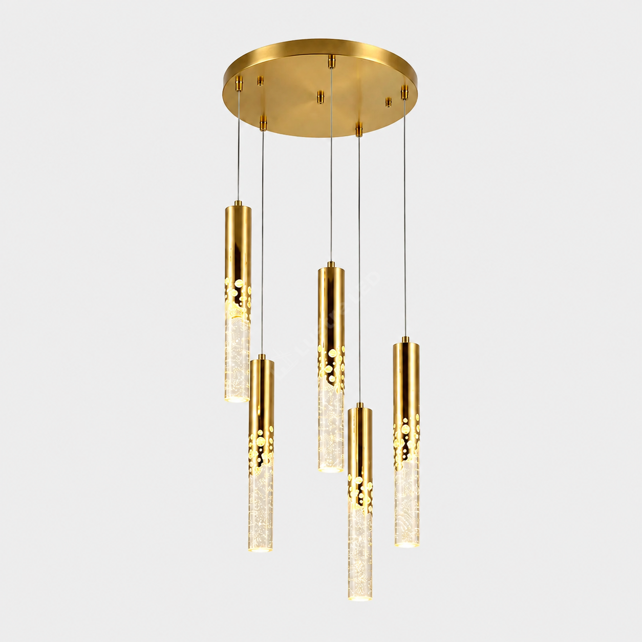 Lustra Suspendata ELANORA NOVA Glass Gold Echivalent 250W