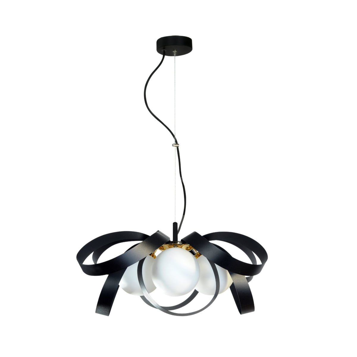 Lustra Suspendata FASCIA Black Gold 6 Globuri 6xE14 65CM