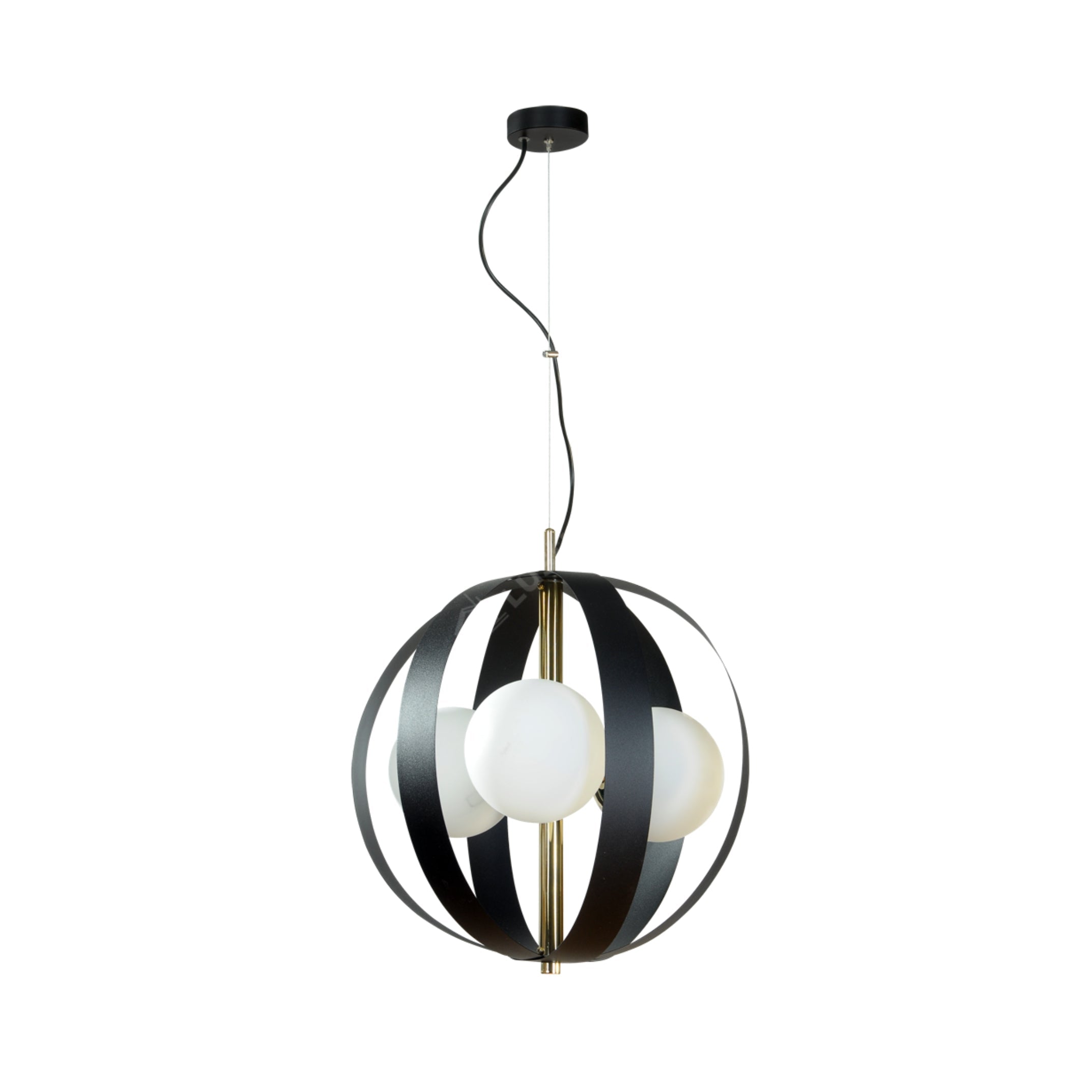 Lustra Suspendata FASCIA Black Gold Sferica 3xE14 40CM
