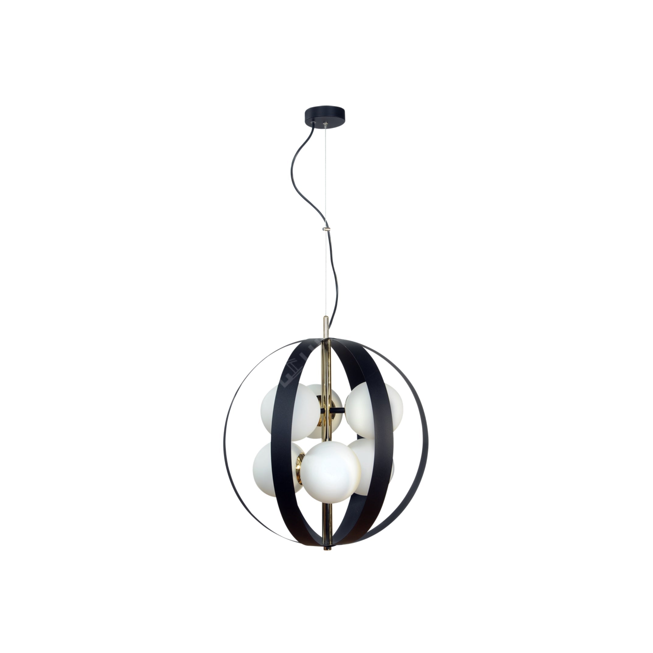 Lustra Suspendata FASCIA Black Gold Sferica 6xE14 50CM