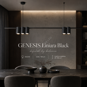 Lustra Suspendata GENESIS Liniara Black 5 Spoturi 100CM