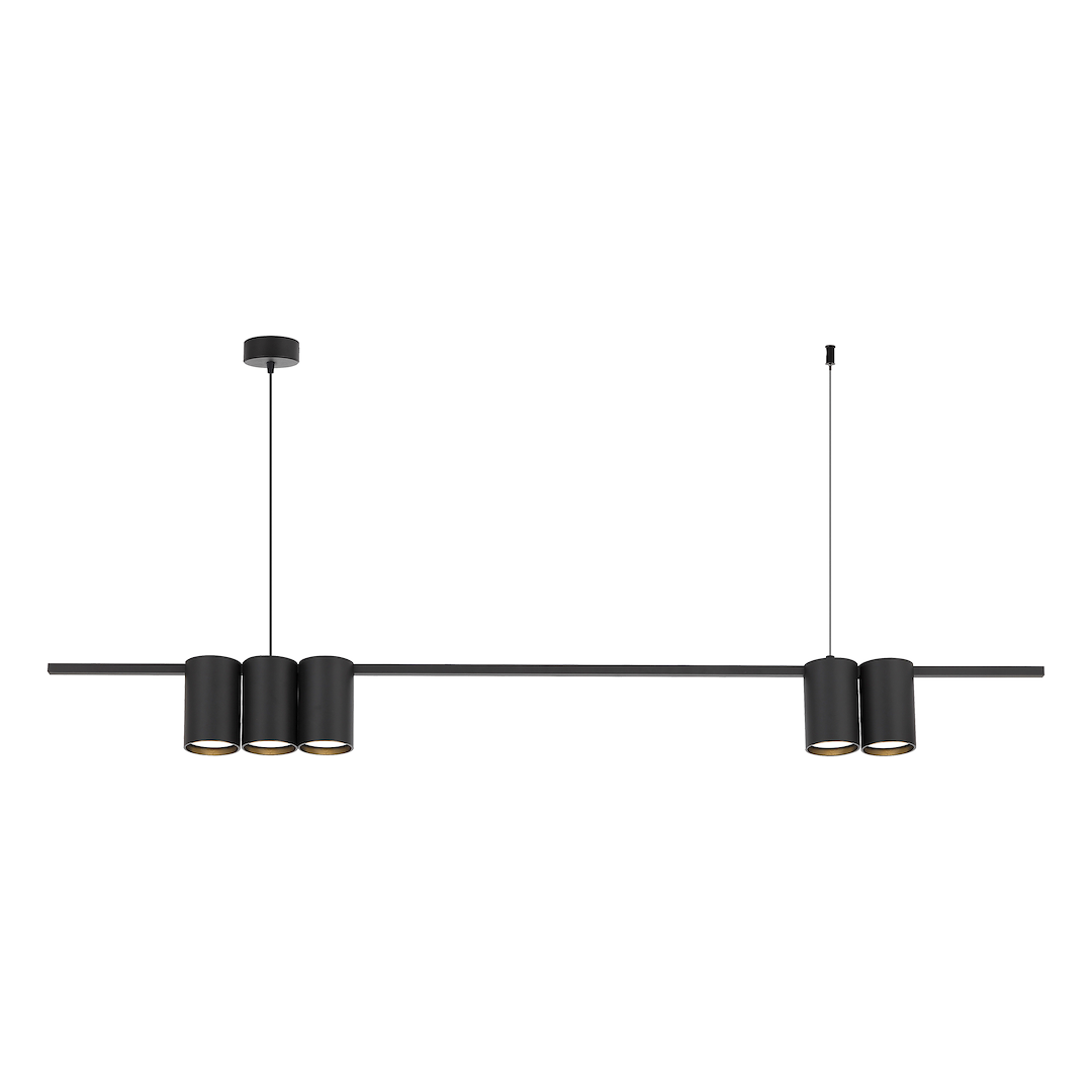 Lustra Suspendata GENESIS Liniara Black 5 Spoturi 100CM