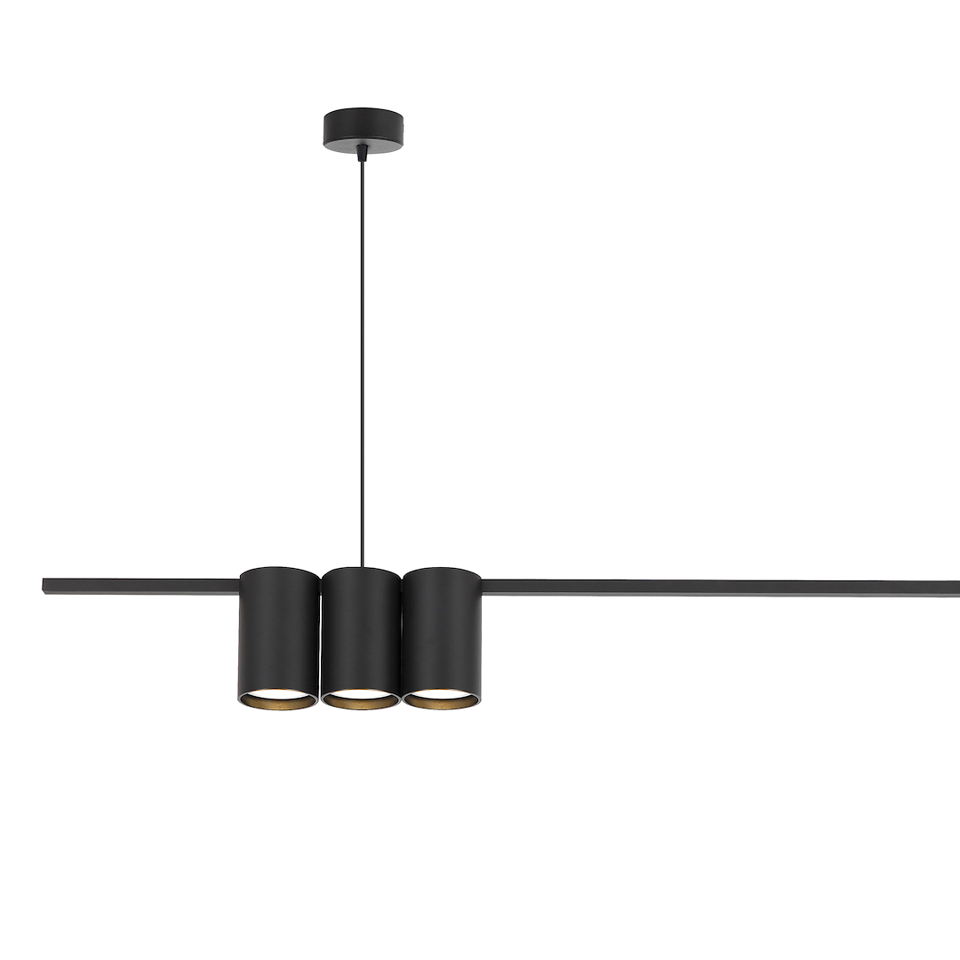 Lustra Suspendata GENESIS Liniara Black 5 Spoturi 100CM