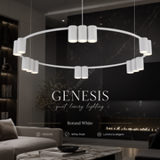 Lustra Suspendata GENESIS Rotund White 15 Spoturi Ø100CM