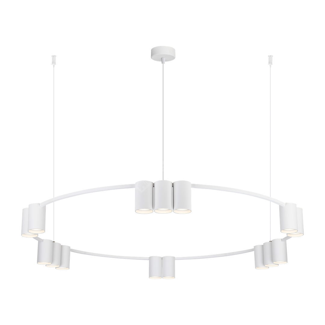 Lustra Suspendata GENESIS Rotund White 15 Spoturi Ø100CM