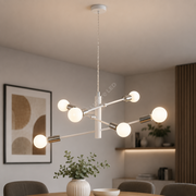 Lustra Suspendata GRADOLI White & Silver Eglo 6xE27