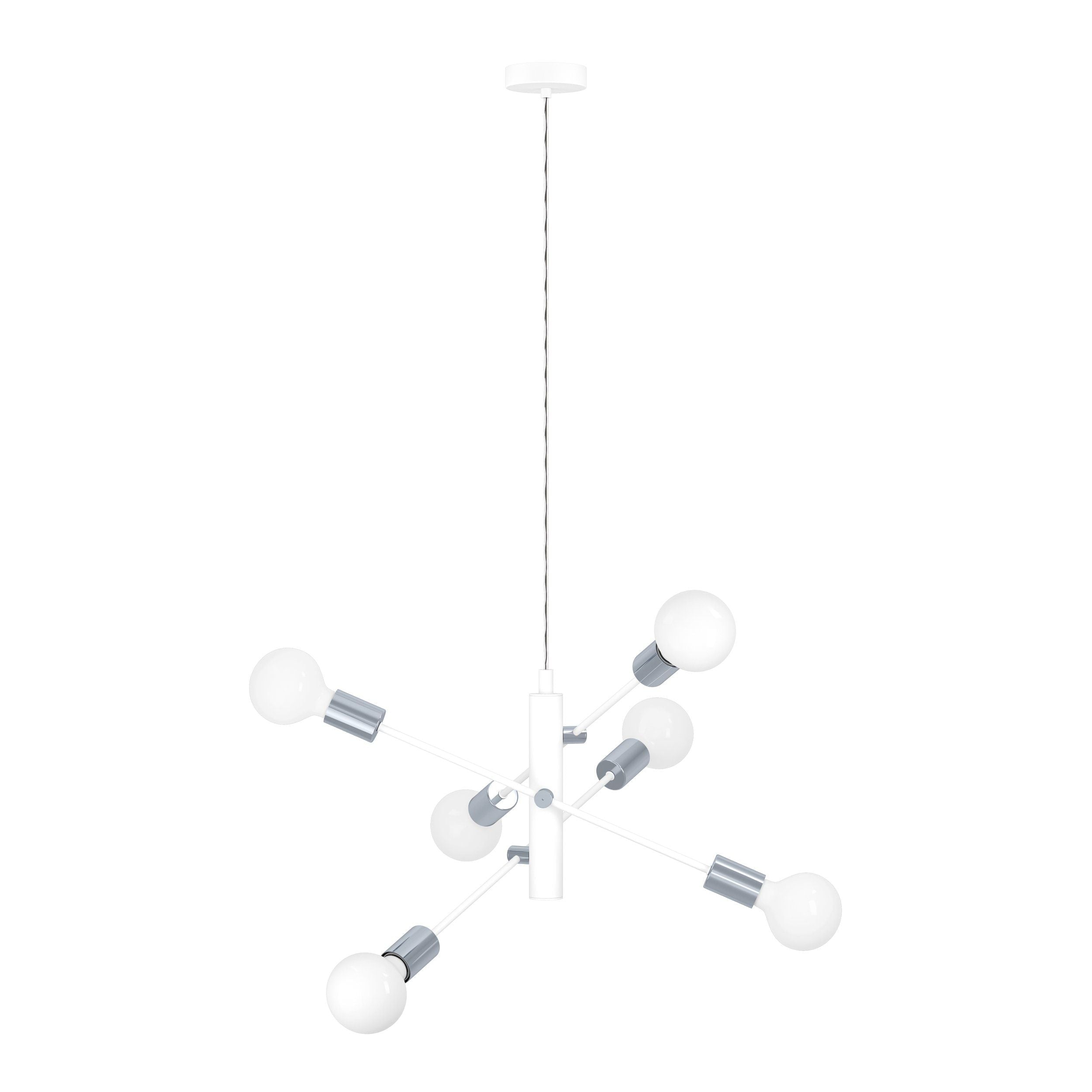 Lustra Suspendata GRADOLI White & Silver Eglo 6xE27