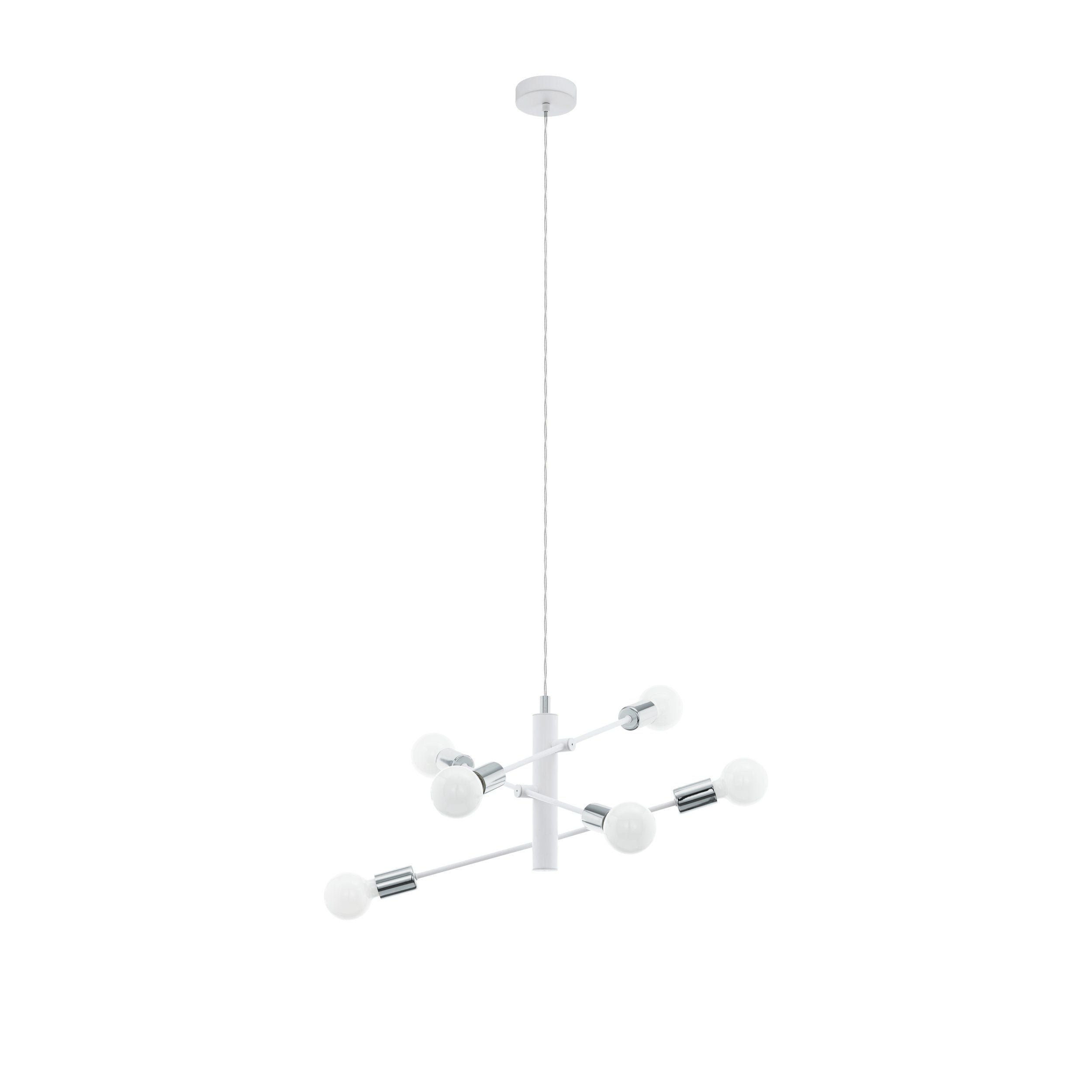 Lustra Suspendata GRADOLI White & Silver Eglo 6xE27
