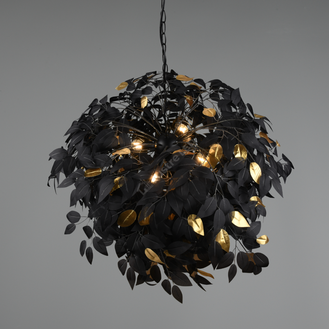 Lustra Suspendata 4xE14 LEAVY Black NEAGRA Lighting Fixtures
