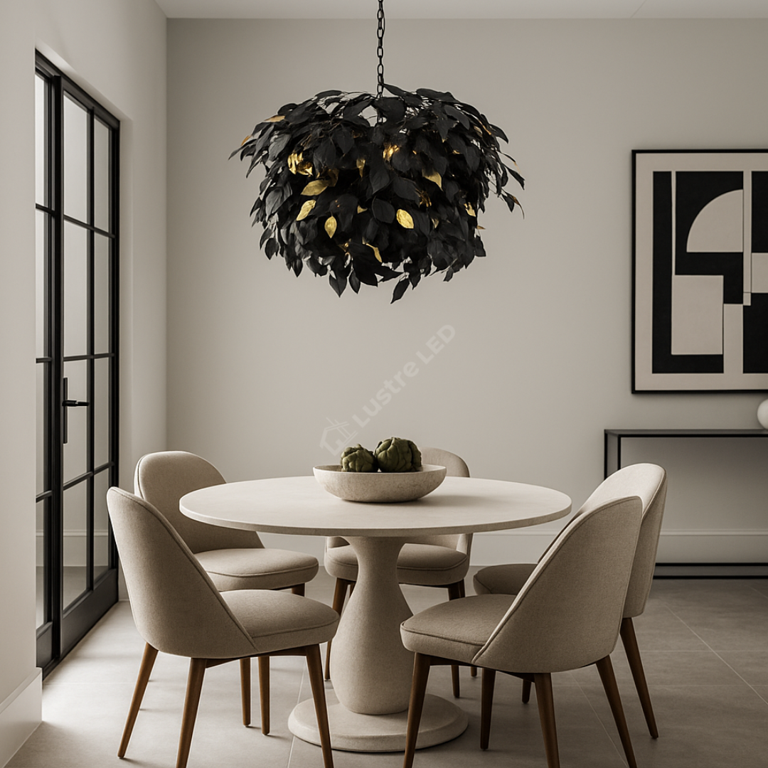 Lustra Suspendata 4xE14 LEAVY Black NEAGRA Lighting Fixtures