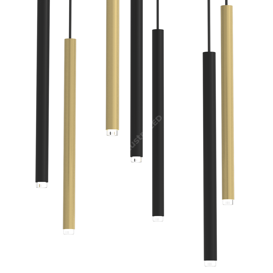 Lustra Suspendata Monza Brass Black & Gold Premium 7xG9