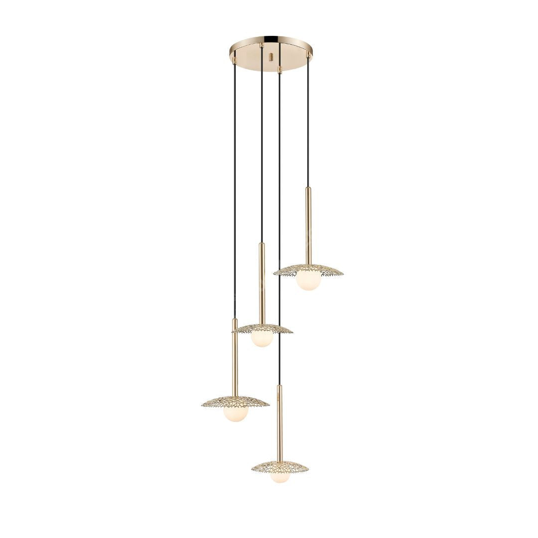 Lustra Suspendata NICOSIA Gold cu Abajur 4xG9 57CM