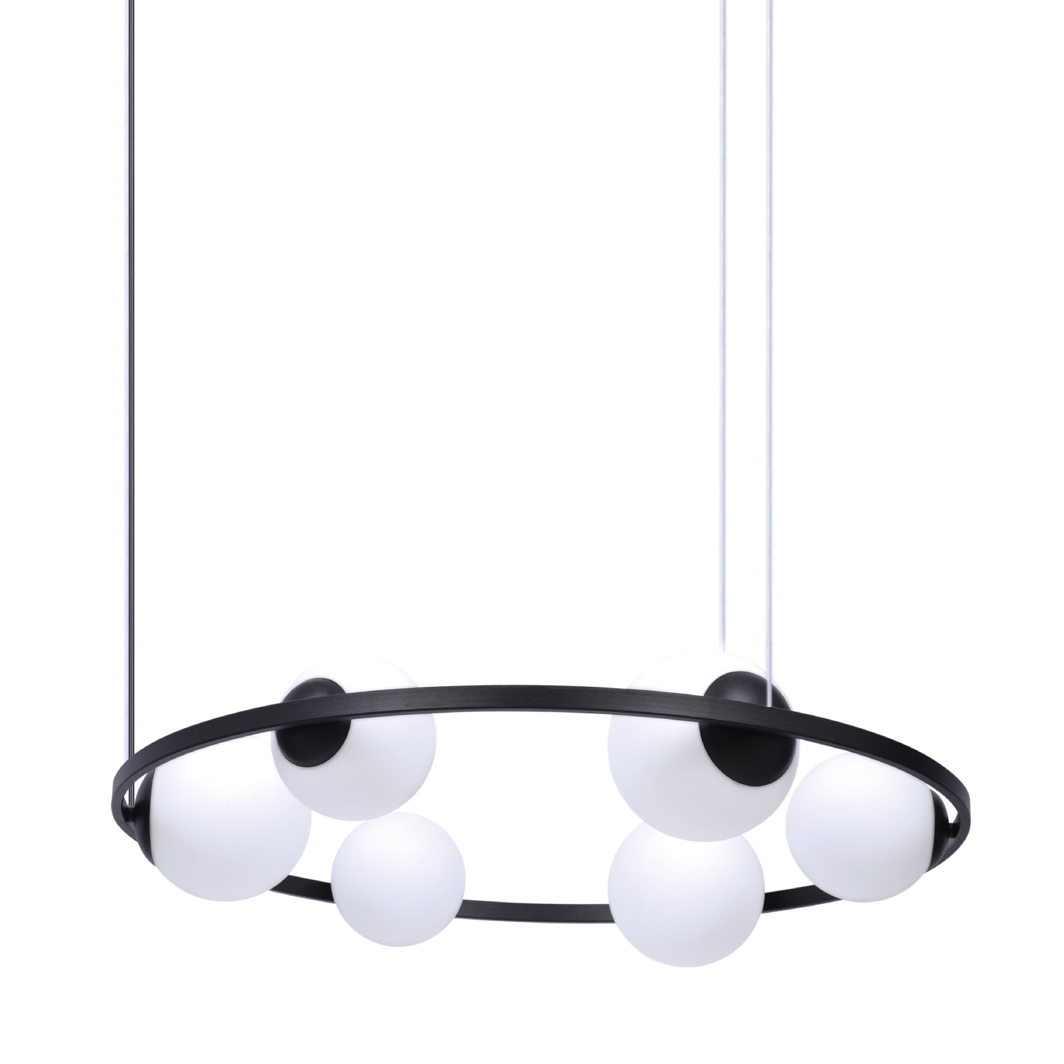 Lustra Suspendata ORBIT Black cu Abajur 3xE27 3xE14 78CM