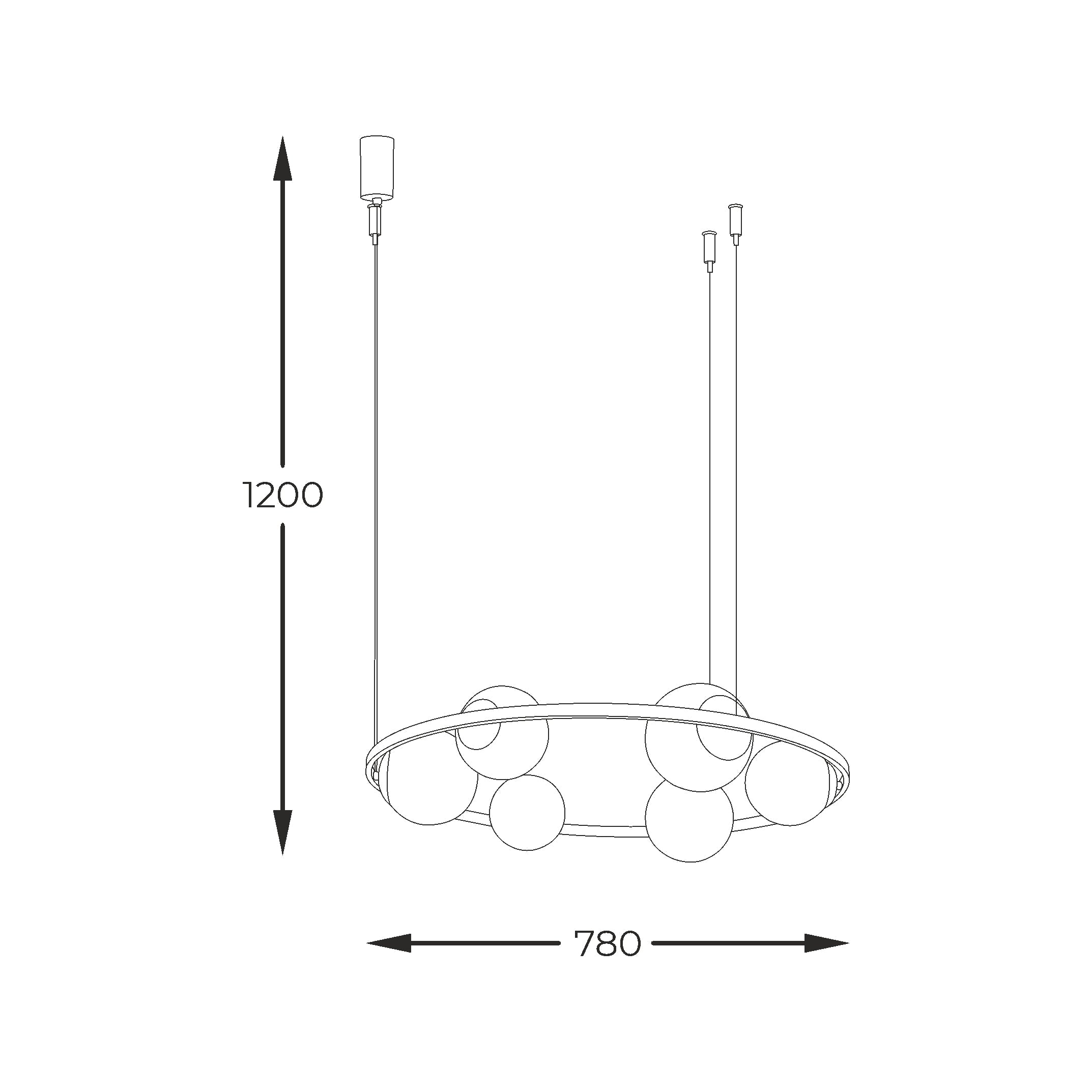 Lustra Suspendata ORBIT Black cu Abajur 3xE27 3xE14 78CM