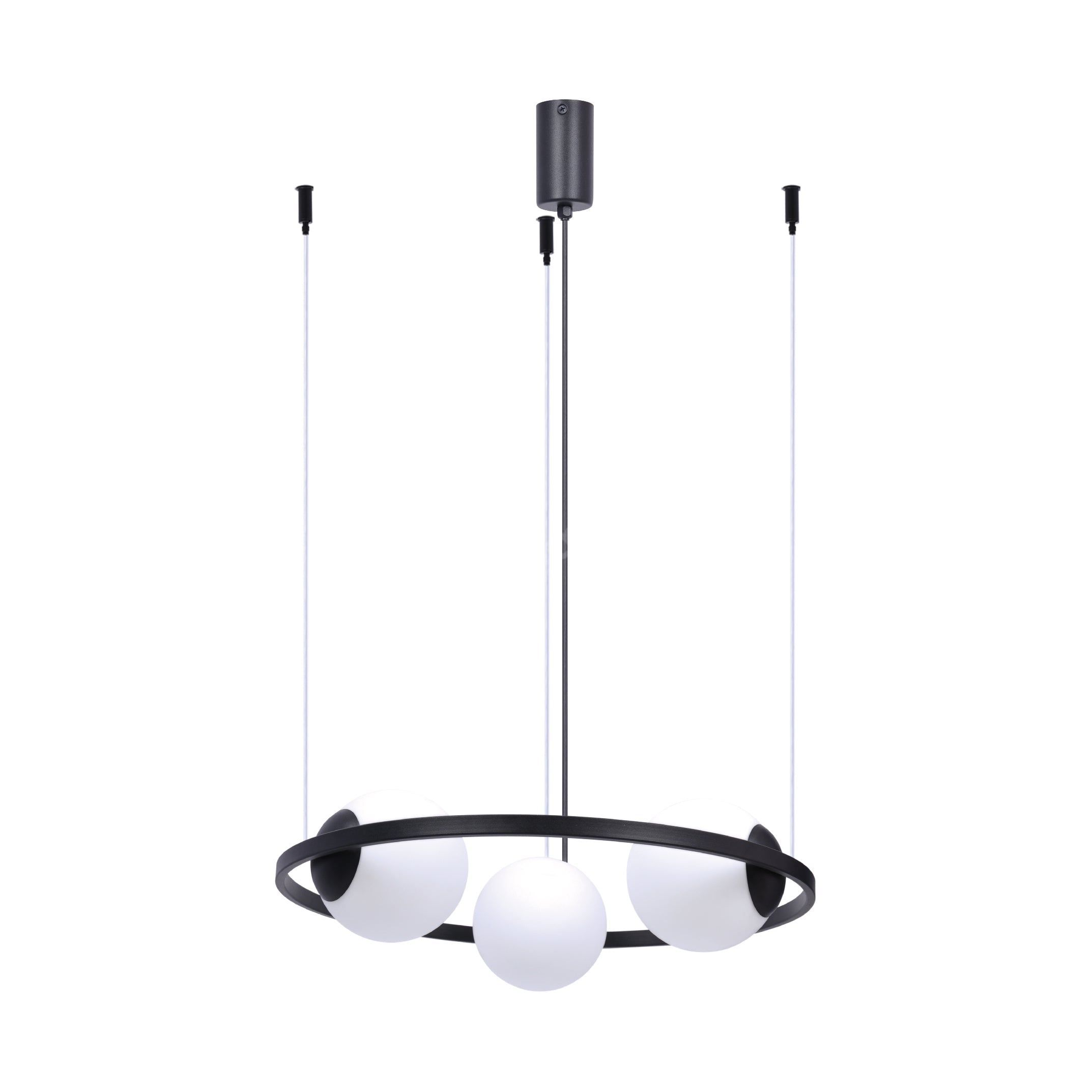 Lustra Suspendata ORBIT Black cu Abajur 3xE27 58CM