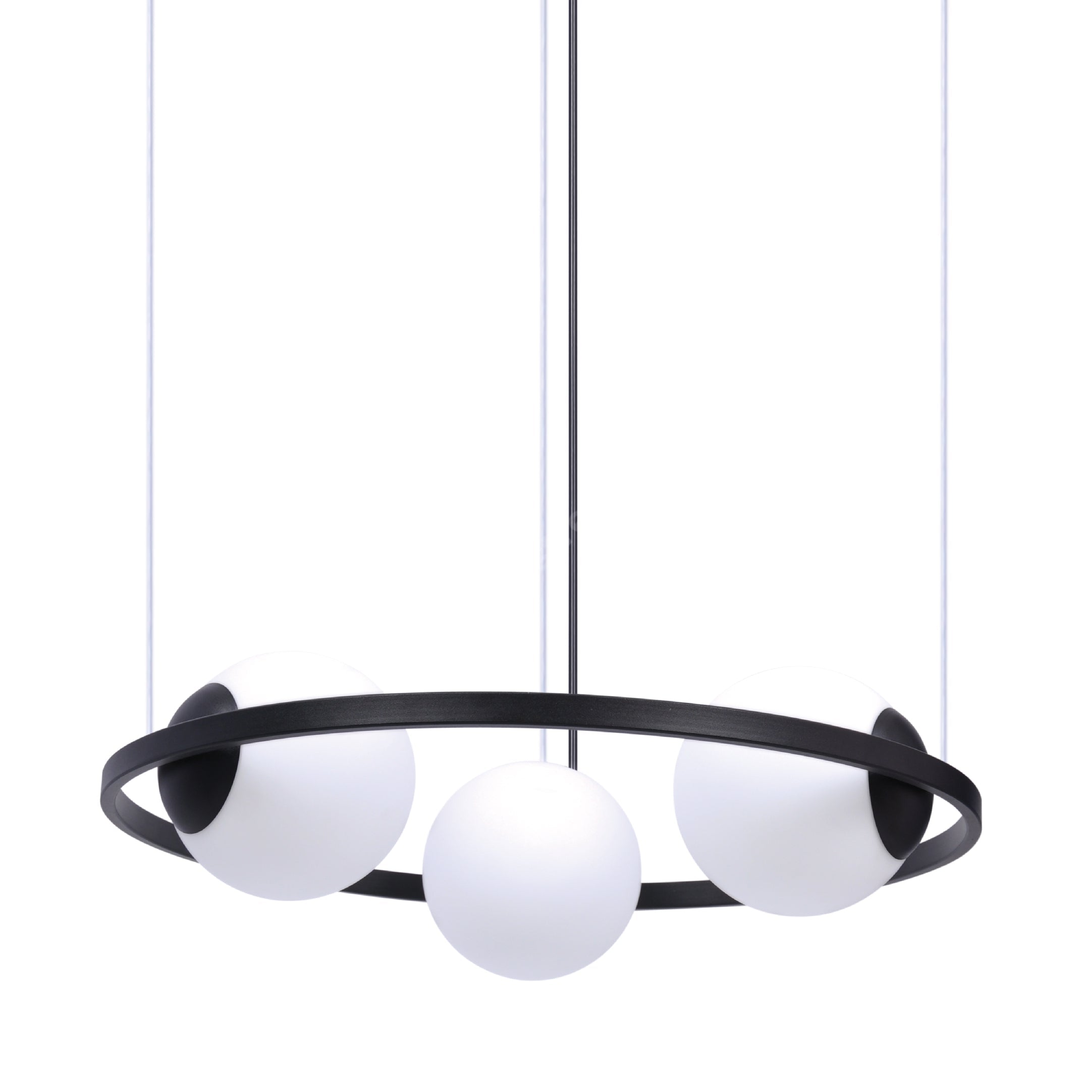 Lustra Suspendata ORBIT Black cu Abajur 3xE27 58CM