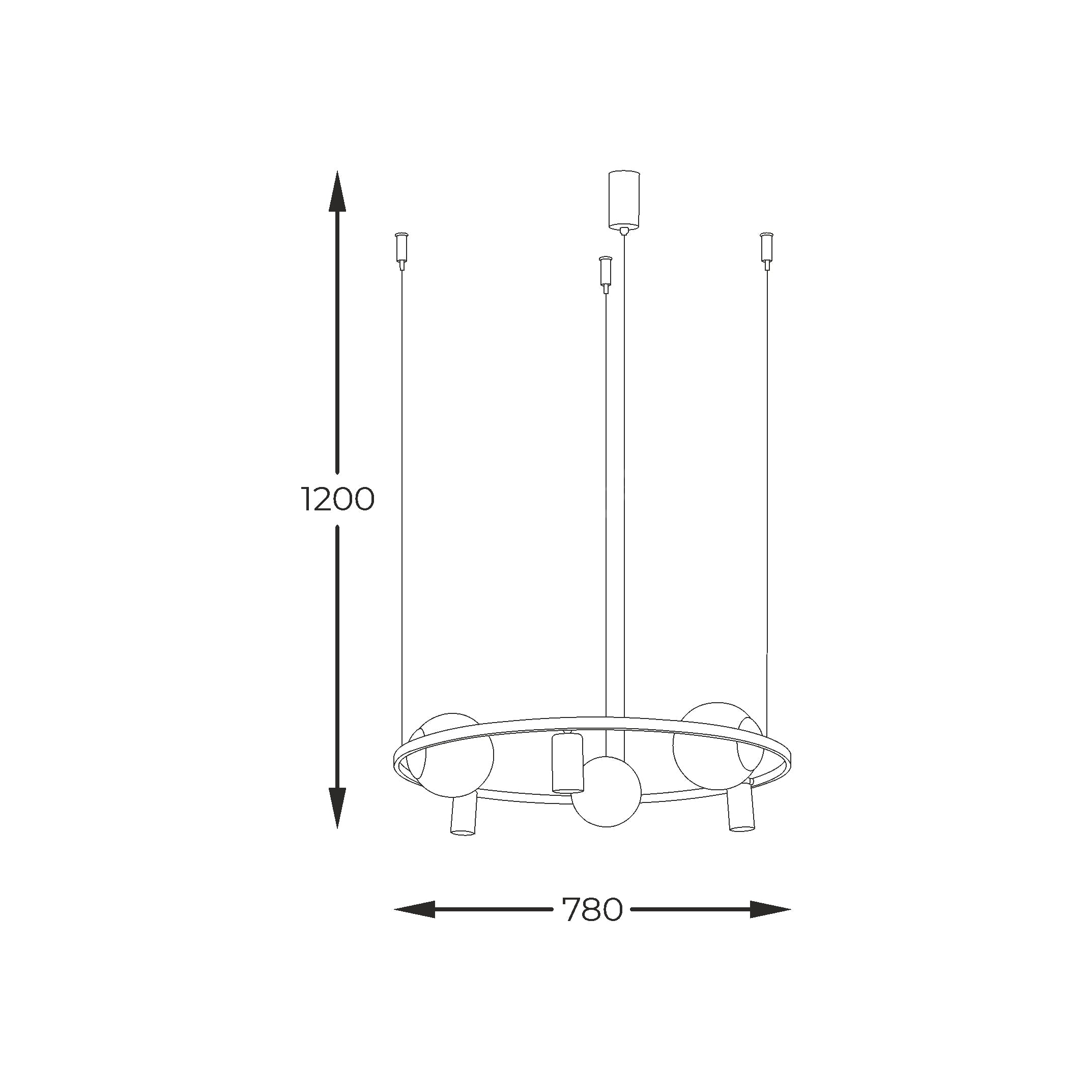 Lustra Suspendata ORBIT Black cu Abajur si Spoturi 3xE27 3xGU10 78CM