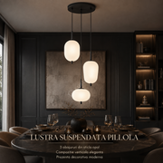 Lustra Suspendata PILLOLA Black 3xE14 cu Abajur