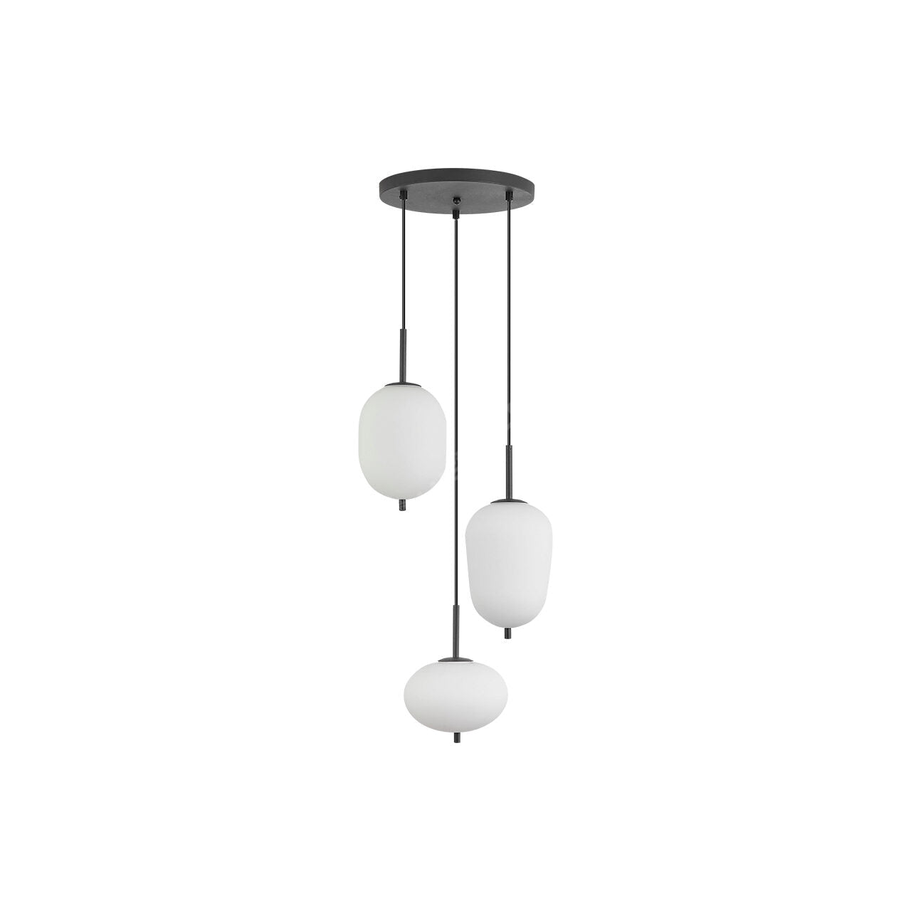 Lustra Suspendata PILLOLA Black 3xE14 cu Abajur