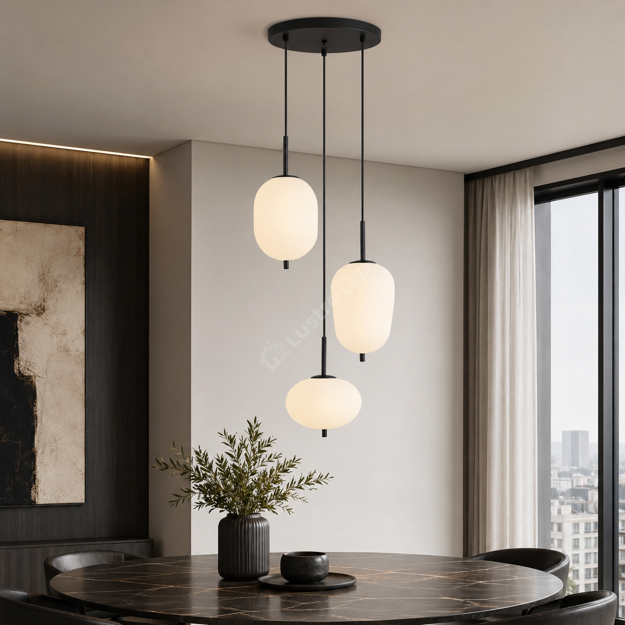 Lustra Suspendata PILLOLA Black 3xE14 cu Abajur