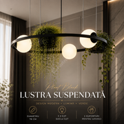 Lustra Suspendata PLANT Black Abajur si Suporturi Ghiveci 3xE27 78CM