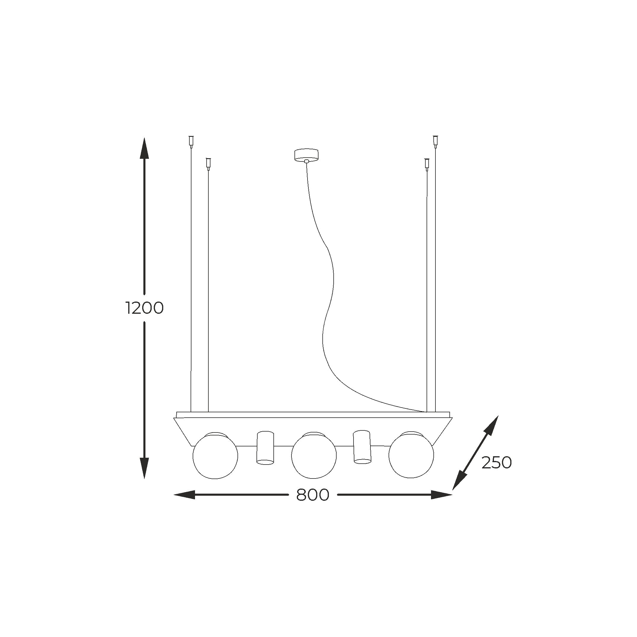 Lustra Suspendata PLANT SHELF Black Abajur 5xE14/GU10 80CM