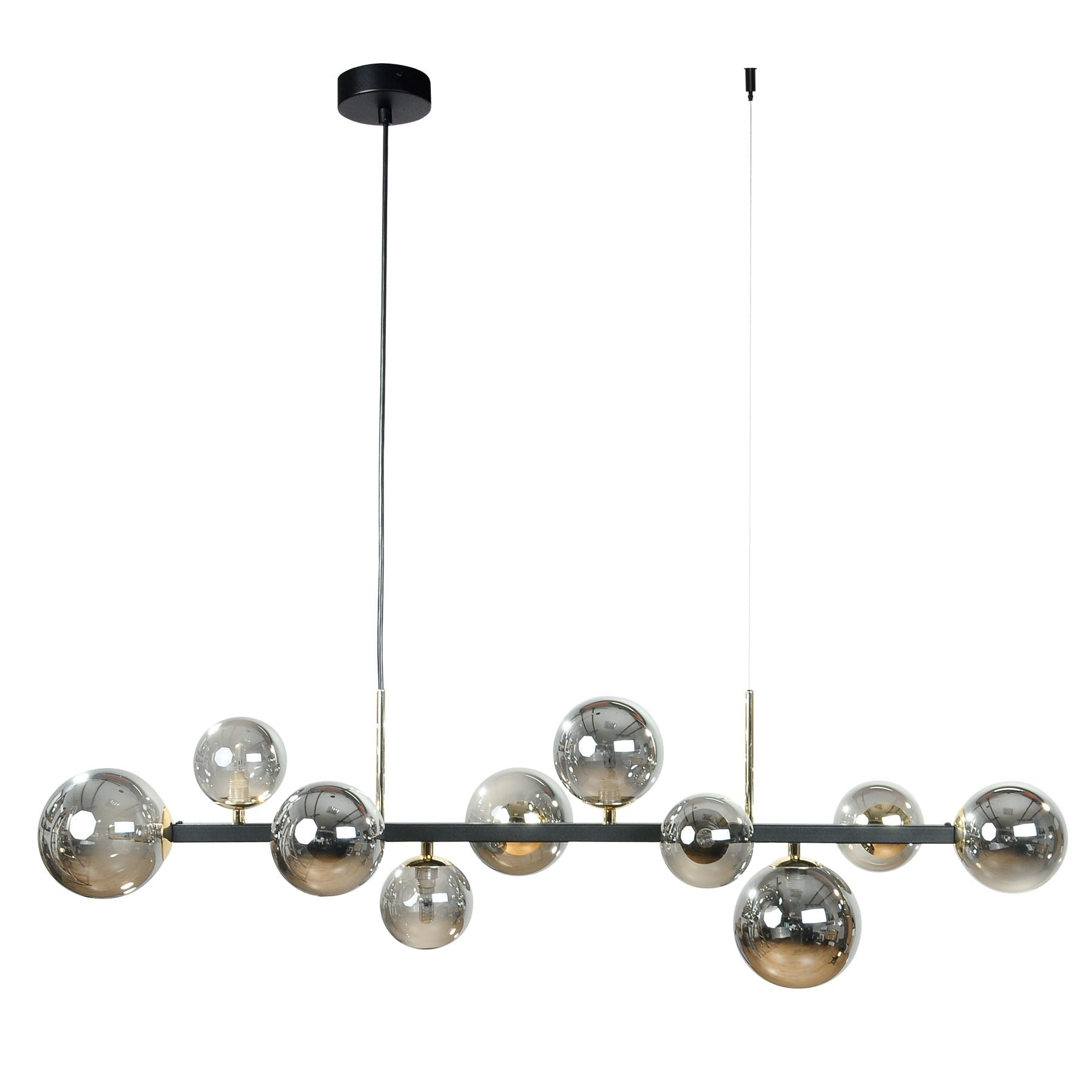 Lustra Suspendata SERENITY Black cu Abajur 10xG9 106CM