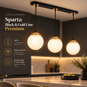 Lustra Suspendata Sparta Black & Gold Line Premium 3xE14