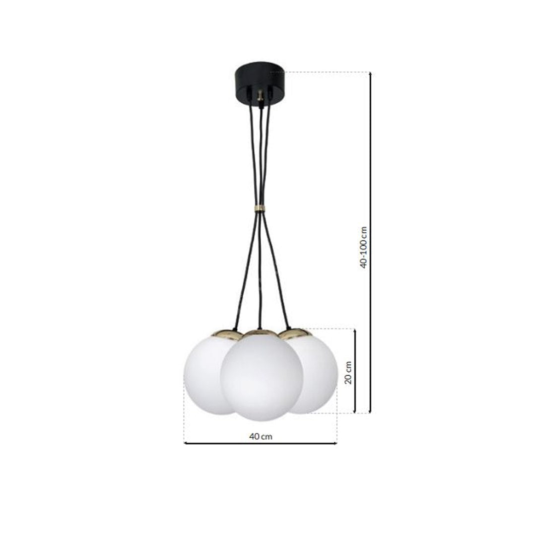 Lustra Suspendata Sparta Black & Gold Premium 3xE14
