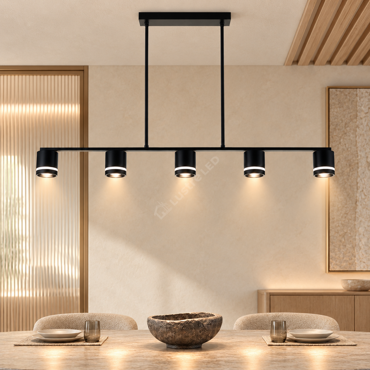 Lustra Suspendata Sydo Black cu 5 Becuri GX53