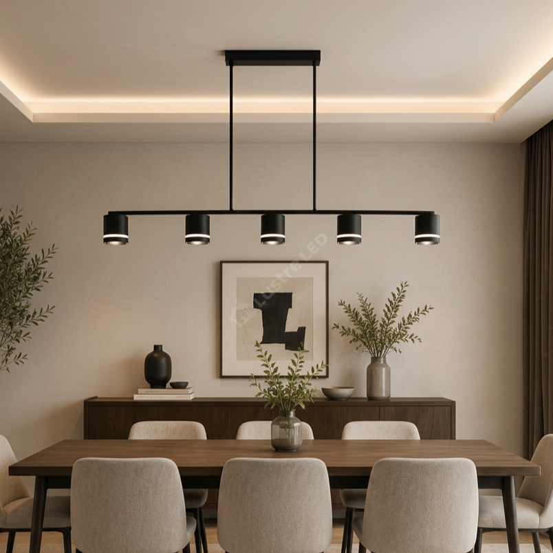 Lustra Suspendata Sydo Black cu 5 Becuri GX53