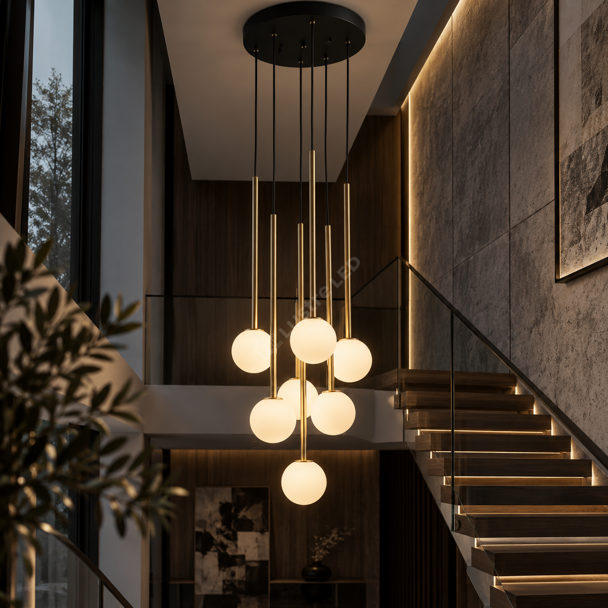 Lustra Suspendata VARENN Black Gold 8xE27 55CM