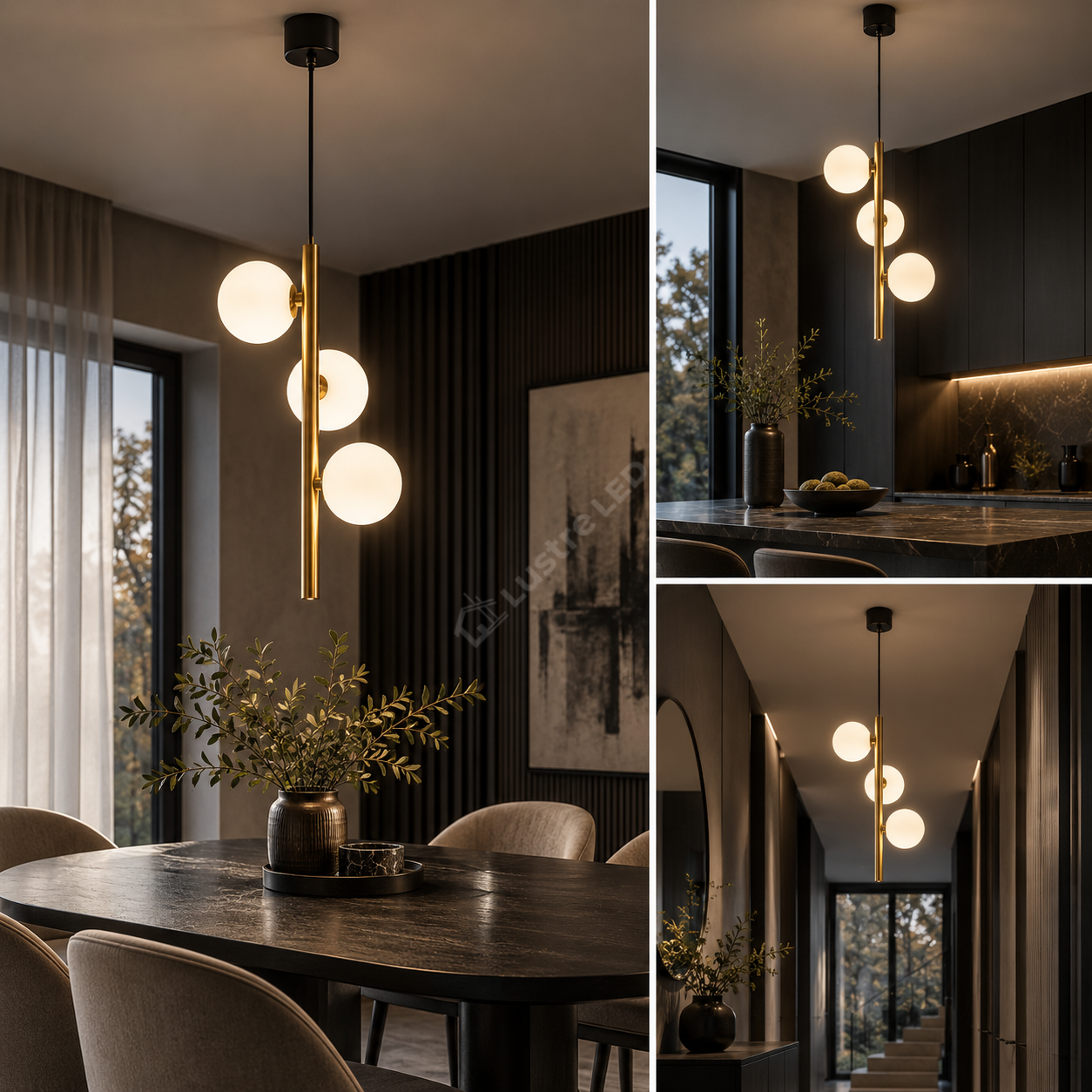 Lustra Suspendata VARENN Gold Black 3xG9 31CM