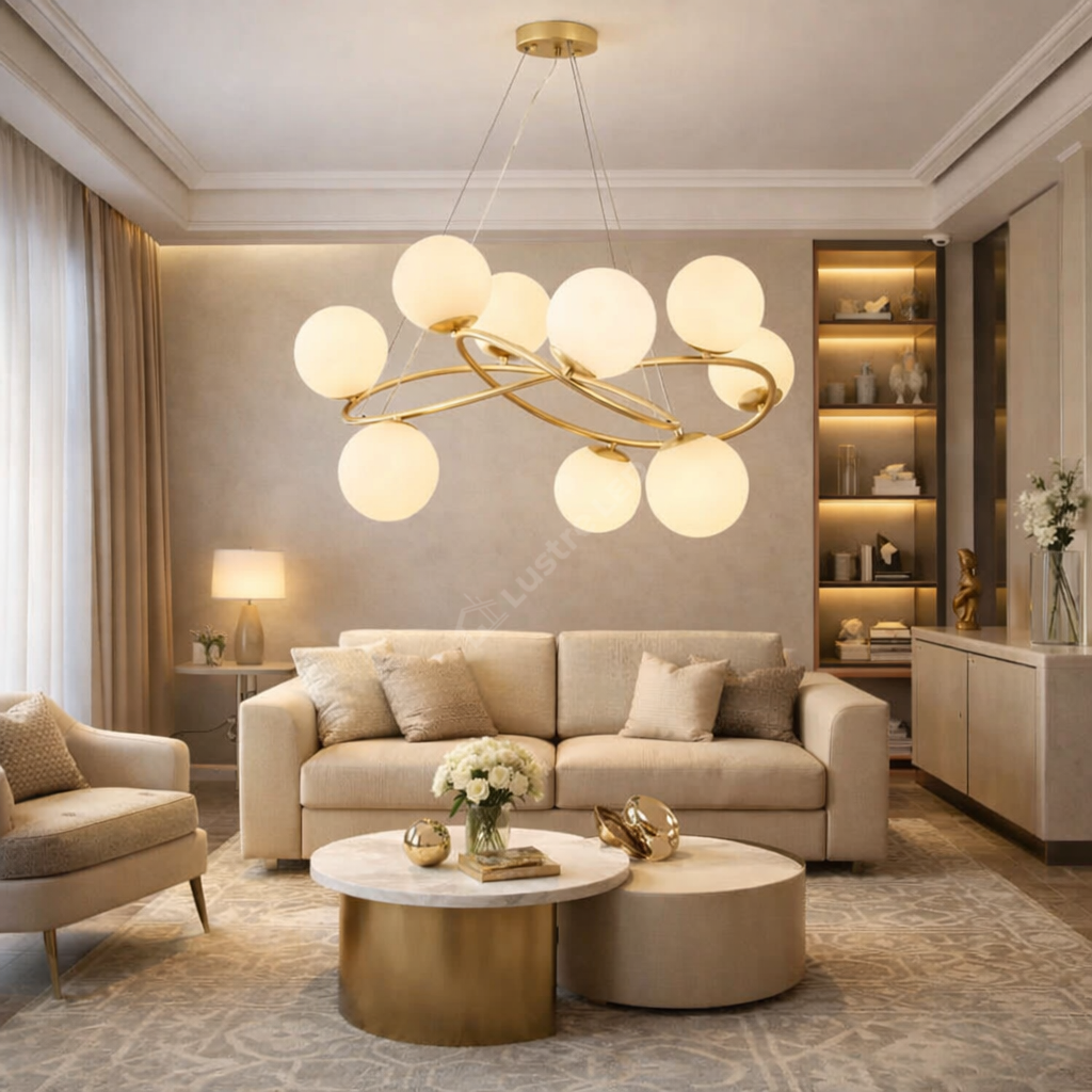 Lustra Suspendata VELURA Gold Abajur Mat