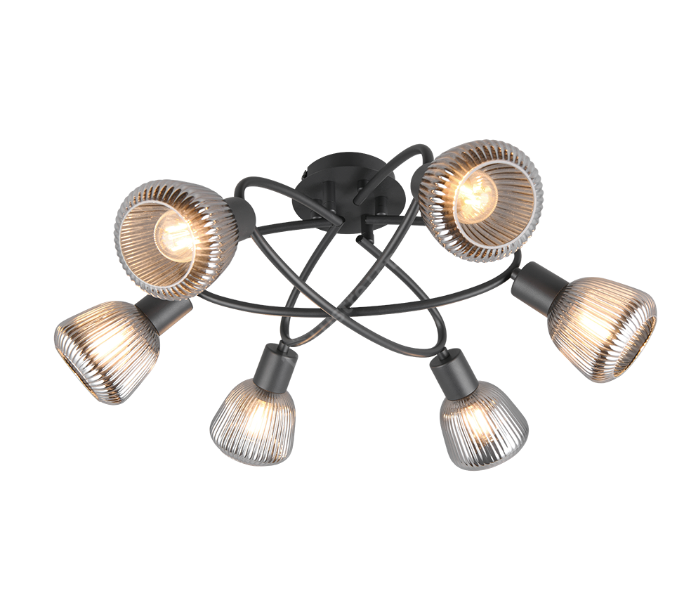 Lustra TARIFA Abajur Negru Mat 6xE14 NEAGRA / ABAJUR Chandeliers