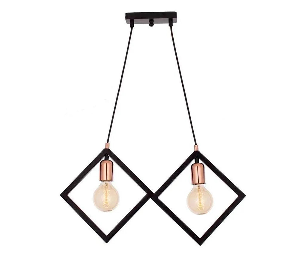 Lustra Vintage 2XE27 TRIANGLE Gold+Black