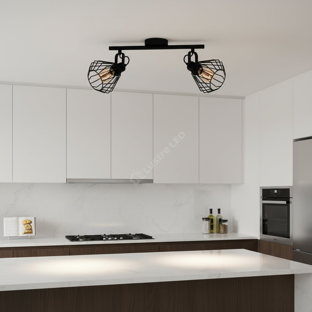 Lustra Vintage cu 2 Spoturi Reglabile TABILLANO Black Eglo