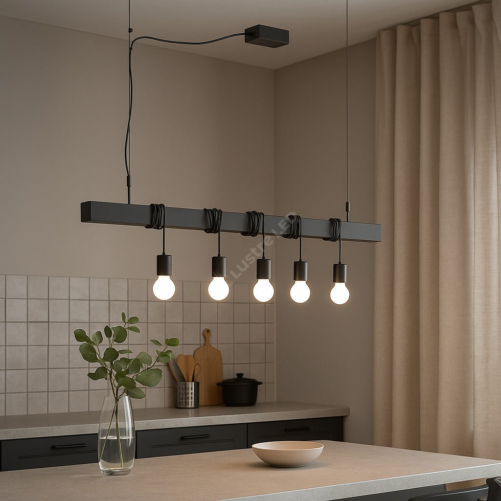 Lustra 5XE27 Townshend-B 39937 NEAGRA / VINTAGE SI RETRO DESIGN Lighting Fixtures